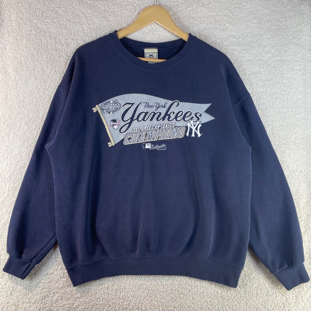 Vintage New York Yankees 2003 AL Champions Sweatshirt L Lee Heavyweight Blank